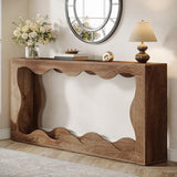 Tribesigns 63-Inch Farmhouse Console Table in Brown, Featuring Storage for Entryways, Hallways, Living Rooms, or Behind the Sofa