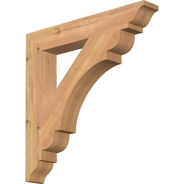 Ekena Millwork BKT04X24X24OLY01SWR Olympic Traditional Smooth Bracket, 3 1/2W x 24D x 24H, Western Red Cedar