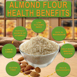 Divine Organics 16 oz Organic Almond Flour, Powdered Gluten-Free Non-GMO Baking Ingredient with Low Glycemic Profile
