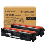 LinkDocs Black Toner Cartridge Replacement, 30A CF230A, 2-Pack, Compatible with HP LaserJet Pro MFP M203dw, M227fdw, M227fdn, M203d, M203dn, M227sdn, M227 and M203 Printers