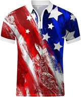 Mens Plus-Size Independence Day Sweater and Golf Cycling Polo Shirt with Ugly Holiday Design
