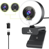 NexiGo N960E 1080P 60FPS USB Webcam with Lighting, Fast Autofocus, Privacy Cover and Dual Stereo Microphones for Zoom, Skype, Teams and Twitch