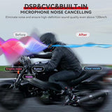 2-Pack V5.2 Motorcycle Bluetooth Headsets with Music Sharing, 2-Way Helmet Communication, IP67 Waterproofing and Hi-FI Speakers for ATV, Snowmobile and Skiing