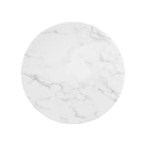 Modway Lippa 20-Inch Round Side Table with Artificial Marble Top, White