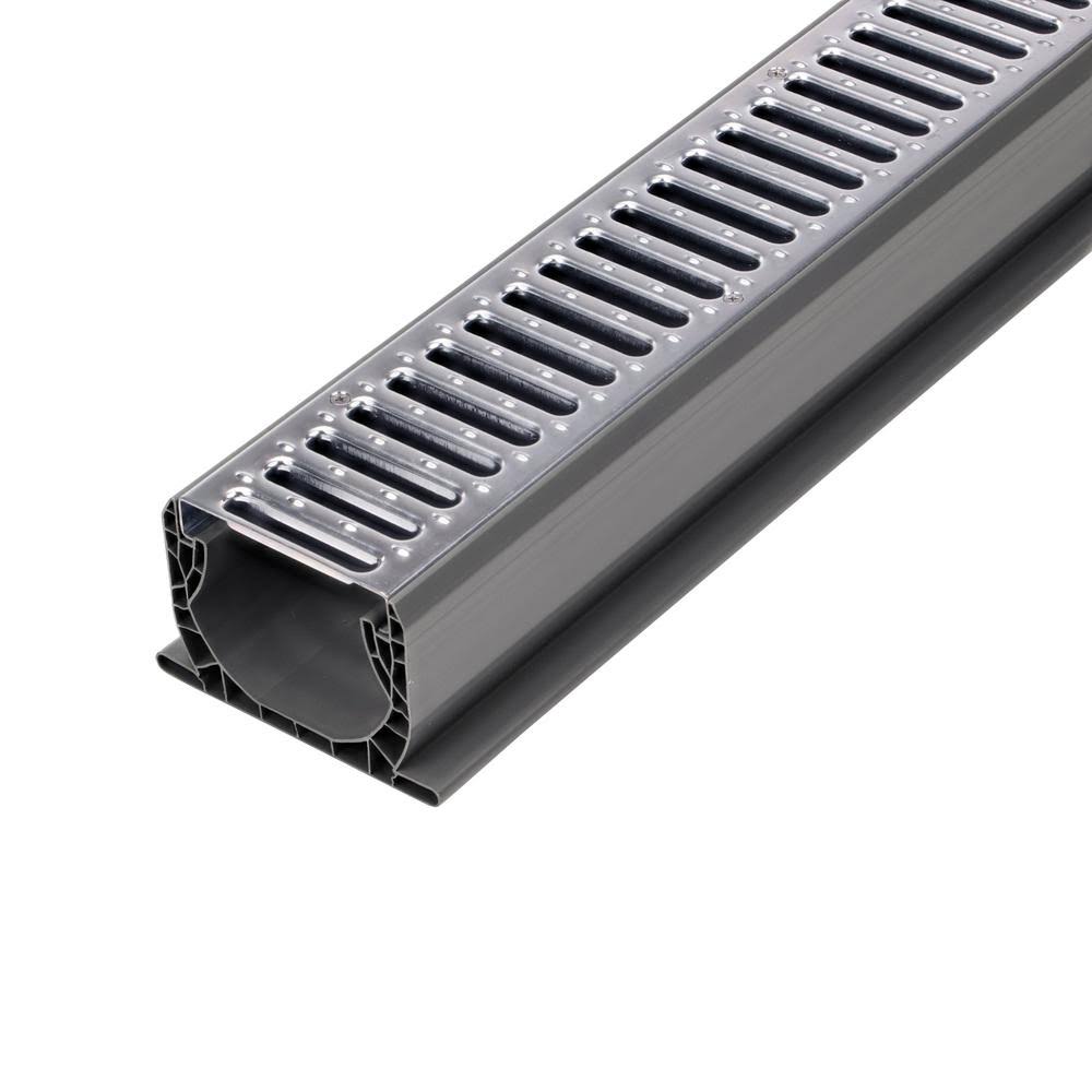 NDS 400-10MTL Channel Drain Kit, 10-ft L x 5-3/4-in W