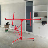 Rolling Drywall Panel Lift with Lockable Casters, 11-Foot Hoist for 150-LB Loads, Axonl Construction Panel Jack