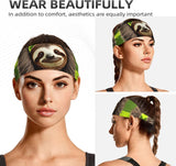Moisture-Wicking Elastic Exercise Headband for Men and Women with Cute Sloth Pattern, Designed for Running, Gym and Workouts