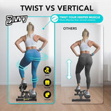 Mini Twist Stepper Machine with 330LBS Weight Capacity, Adjustable Step Height, Smooth Quiet Motion, and Full-Body Workout Design for Men and Women