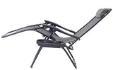 Set of 2 BTEXPERT Adjustable Steel Mesh Zero Gravity Lounge Chairs with Pillow, Utility Tray, Cup Holder, and Gray Case
