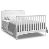 Delta Children Archer 4-in-1 Convertible Baby Crib with Solid Panel Design, GREENGUARD Gold Certified, Bianca White