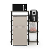Furinno Turn-N-Tube Tall Kitchen Storage Shelf, Tool-Free Assembly with French Oak Grey and Black Finish