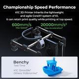 Creality K1C 3D Printer with 600mm/s High-Speed Printing, Auto Leveling, Clog-Free Robust Direct Extruder, AI Camera, 300°C Printing and Silent Mode, K1 SE Upgraded, Carbon Fiber Filament Support