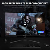 CRUA 32-Inch Curved Ultrawide Gaming Monitor with 165Hz FHD 1080P Display, 1ms GTG, 1800R Design, FreeSync and Low Motion Blur