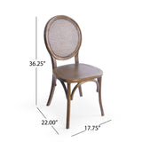GDF Studio Ruhan Dining Chairs, Set of 2, Featuring Wooded Cane Backs in Brown