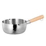 CUTICATE 18cm Japanese Saucepan with Long Handle, Universal Stovetop Cooking Pot for Noodles, Pasta, Hiking, Indoor, or Outdoor Camping