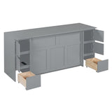 Twin Wall Bed with Wood Cabinet Frame, Charging Station, Outlet, USB Ports and Storage Drawers, Space-Saving Murphy Bed for Home Office or Studio, White