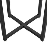 Yaheetech 16in Round Faux Marble End Table with X-Based Design & Sturdy Metal Legs, Modern Accent Sofa Table for Living Room, Black