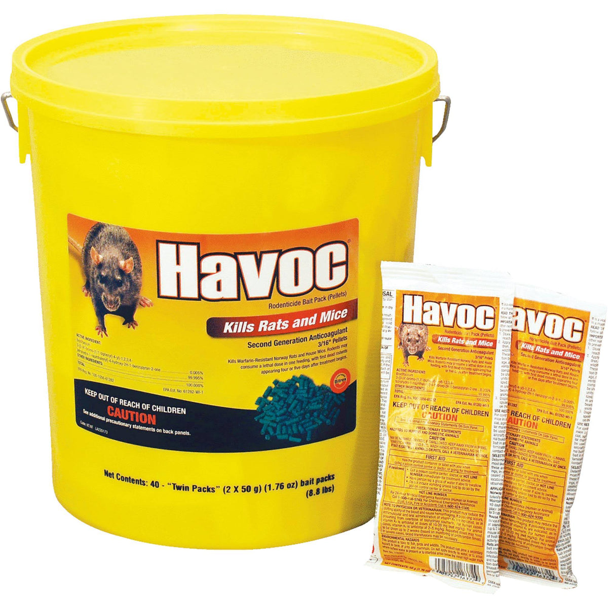 Neogen Havoc Rat and Mouse Bait Pail, Model 116372