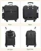 Relavel Rolling Makeup Train Case with 4 Wheels, Heat-Insulated Full-Layer Design, Adjustable Dividers and Organized Storage for Cosmetics and Hair Tools