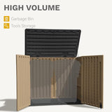 DWVO 5 x 3ft Gray Resin Outdoor Storage Shed with Floor, Window, Waterproof Construction, and Lockable Door for Garden, Yard, or Patio