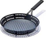 OXO Obsidian 12-Inch Carbon Steel Wok Pan, Pre-Seasoned with Removable Silicone Handle Holder, Induction and Oven Safe, Black