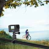 Black Aluminum Handlebar Mount for GoPro Hero 11-4, DJI Osmo Action, AKASO and Other Action Cameras