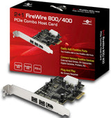 Pack of 2 Vantec UGT-FW210 PCIe Combo Host Cards with 2+1 FireWire 800/400 Connectivity