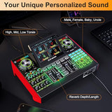 Podcast Microphone and Audio Mixer Bundle with 3.5mm Condenser Mic, Live Sound Card, Voice Changer and Denoise, Equipment for PC and Phone Streaming, Singing and Gaming