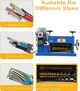 Automatic Electric Wire Stripping Machine for 0.06-1.5 Wire, 75 ft/min Precision Tool with Manual Crank for Copper Cable Recycling