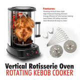 Black NutriChef Vertical Rotisserie Oven for Rotating Kebob Cooking