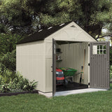 Suncast 8 x 10 ft. Outdoor Storage Shed with Metal and Resin Construction, Vanilla Finish