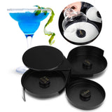Delaman 3-Tier Glass Cocktail Rimming Station for Sugar, Salt and Lime, Black