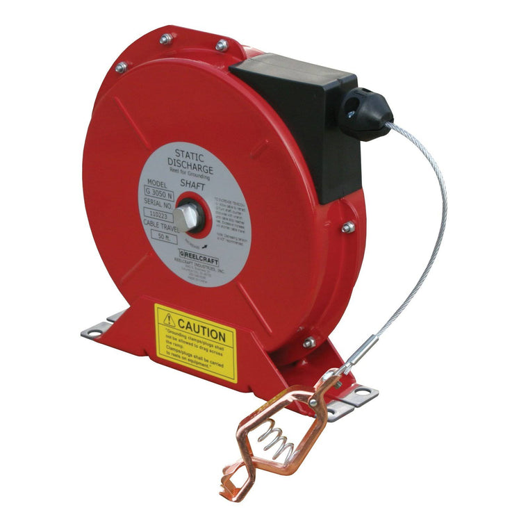 Reelcraft G 3050 N Spring Retractable Grounding Reel with 50 Nylon-Coated Cable