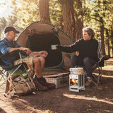 iMounTEK Folding Stainless Steel Wood-Burning Camp Stove with Carry Bag, Portable Mini BBQ and Heating Stove for Backpacking, Hiking, Survival and Outdoor Tents