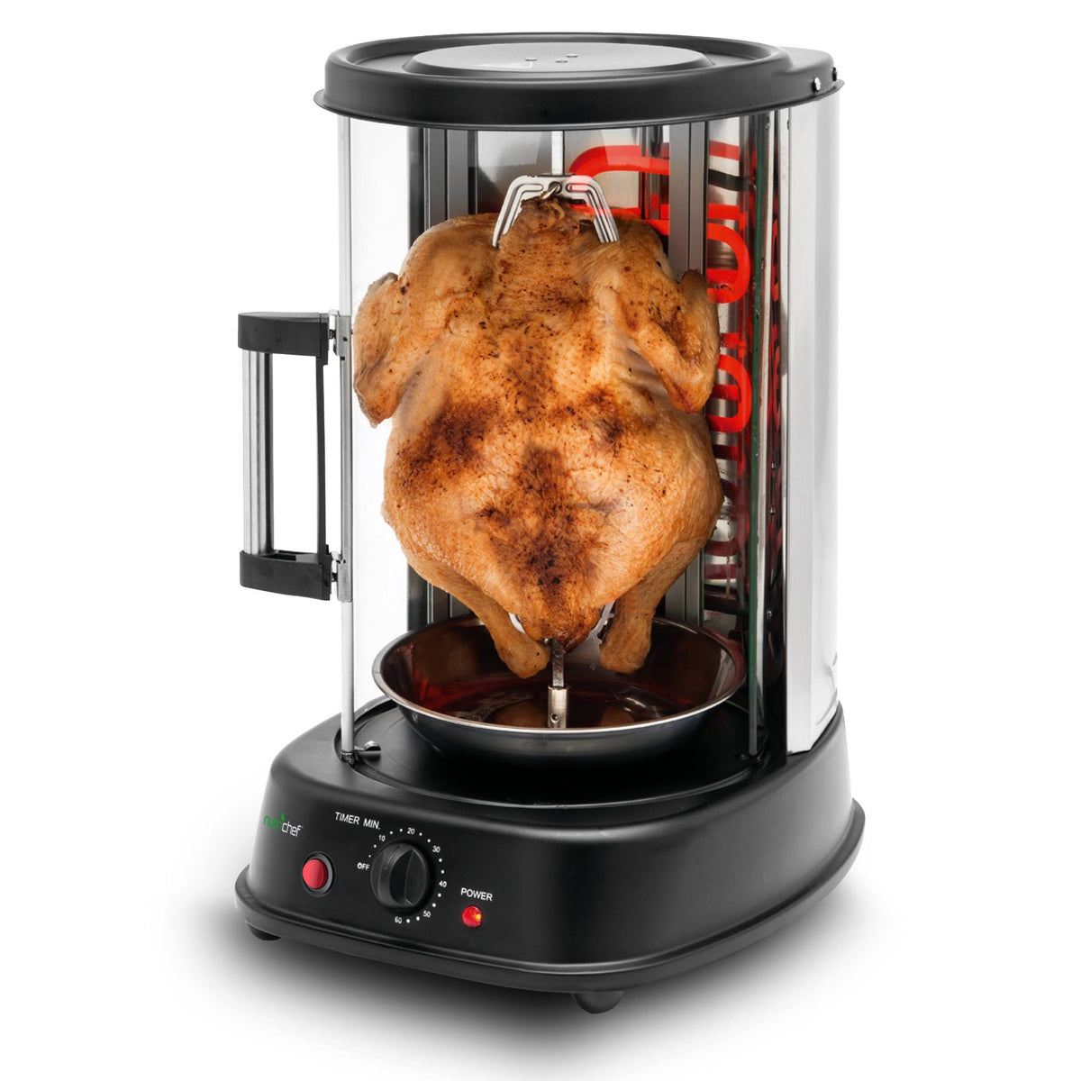Black NutriChef Vertical Rotisserie Oven for Rotating Kebob Cooking
