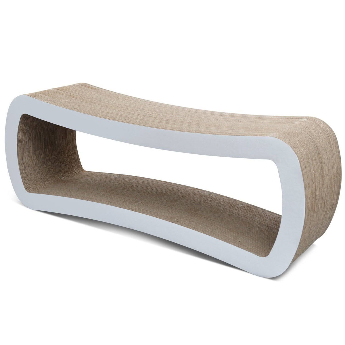 PetFusion Jumbo Cat Scratcher Lounge in White, Designed for Rest and Play