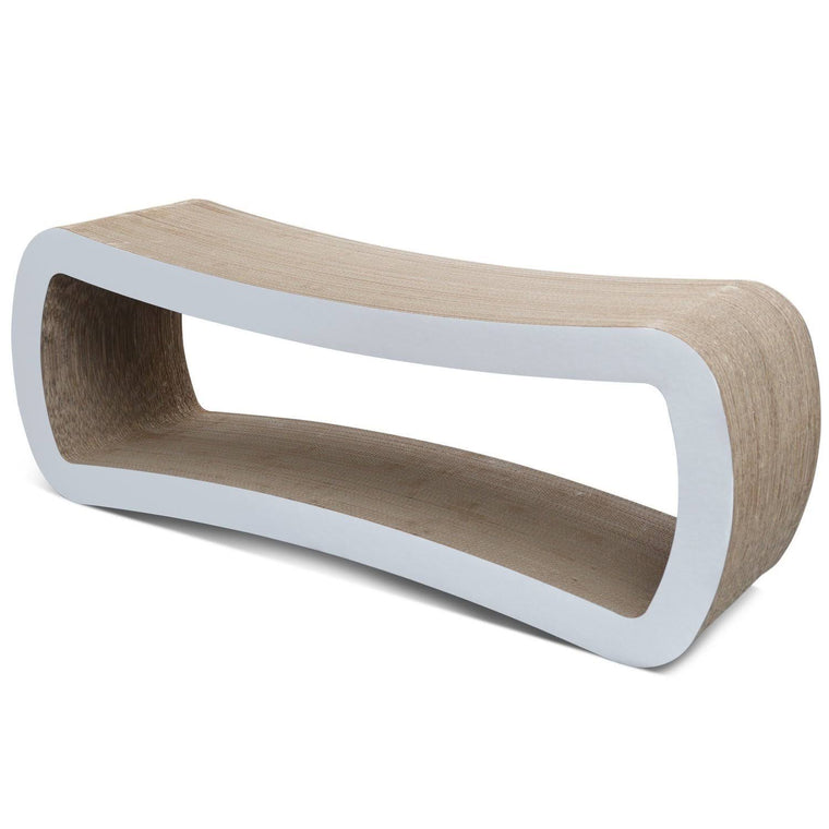 PetFusion Jumbo Cat Scratcher Lounge in White, Designed for Rest and Play