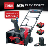 Toro 60V Power Clear E21 Cordless Snow Blower with Two 6.0Ah Batteries, Model 39902