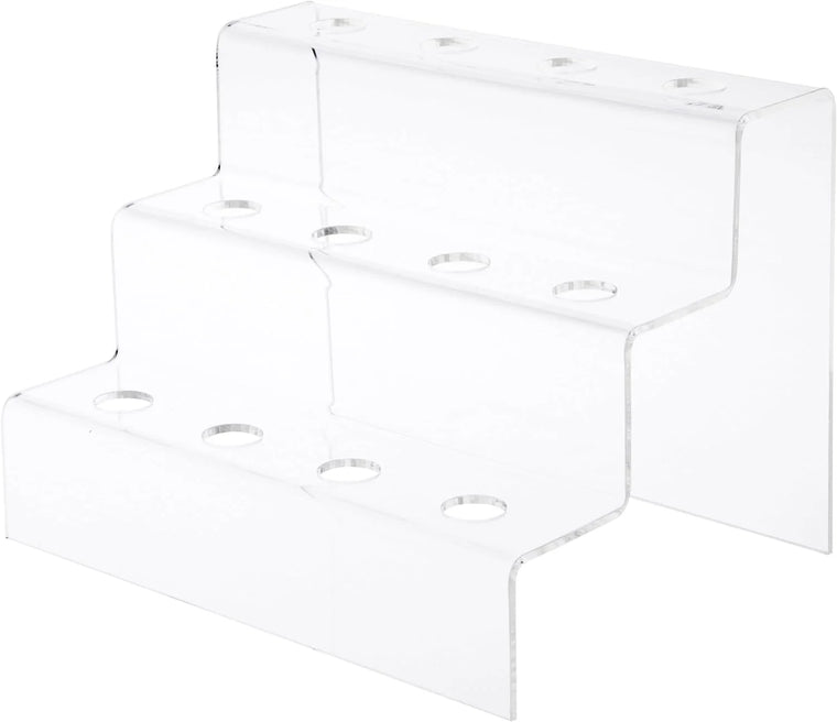 Clear Wine Bottle Stopper Display Stairs, 6.25 H x 8.75 W x 6.5 D Inches, 6-Pack
