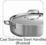 Tramontina 6-Quart Deep Sauté Pan with Cover, Crafted from Tri-Ply Clad Stainless Steel