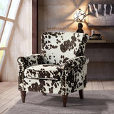 HULALA HOME Upholstered Wingback Accent Chair with Removable Cushion, Wood Legs and Nailhead Trim, Floral Living Room or Bedroom Armchair, Blue