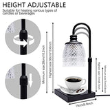 Adjustable Top-Down Candle Warmer Lamp with Two Bulbs, Dimmable Brightness and Heat Controls, Timer and Auto Shut-Off, Black