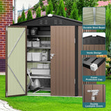 Lofka 6 x 4 FT Metal Outdoor Storage Shed with Double Lockable Doors