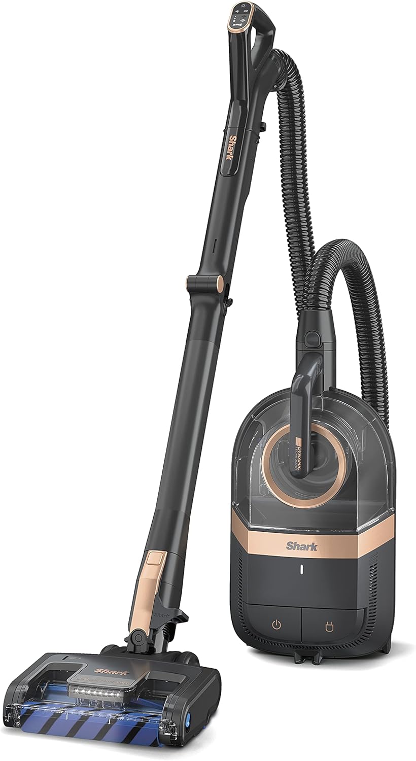 Shark CZ2001 Vertex Bagless Canister Vacuum with Self-Cleaning Brushroll and DuoClean PowerFins, Black/Copper