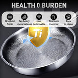 Titanium Hammered Pro Frying Pan with Lid, 11.81-Inch 100% Titanium Nonstick Cookware with Scratch-Resistant Finish for All Stovetops
