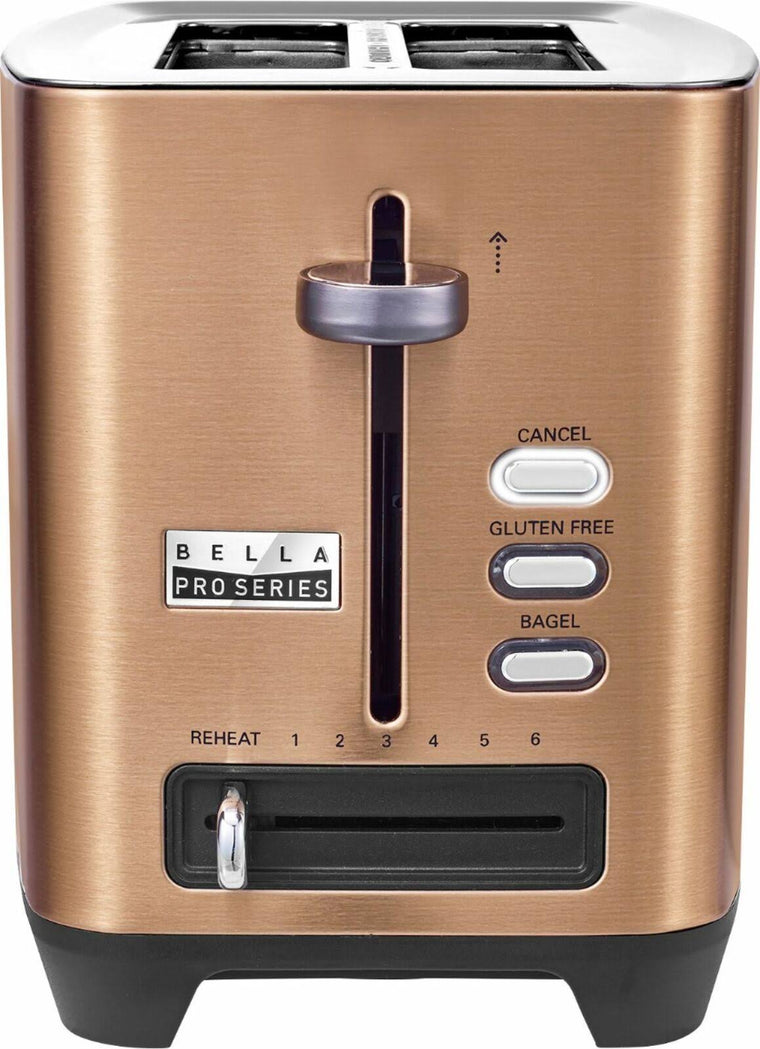 Bella Pro Series Copper Toaster with 2 Wide, Self-Centering Slots