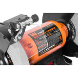 WEN 4282 Bench Grinder with 4.8-Amp Motor, 8×22 Wheels, LED Work Lights and Quenching Tray