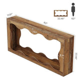 Tribesigns 63-Inch Farmhouse Console Table in Brown, Featuring Storage for Entryways, Hallways, Living Rooms, or Behind the Sofa