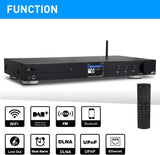 Ocean Digital WR10 WiFi Internet Radio Tuner with FM, Ethernet and Bluetooth Receiver, 2.4-Inch Color Display, Digital Output for Hi-Fi Systems, Black