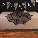 80-Piece Halloween Decor Set with 3D Bats, Spiderweb Fireplace Mantel Scarf, Round Spider Table Cover, Lace Runner and Cobweb Lampshade